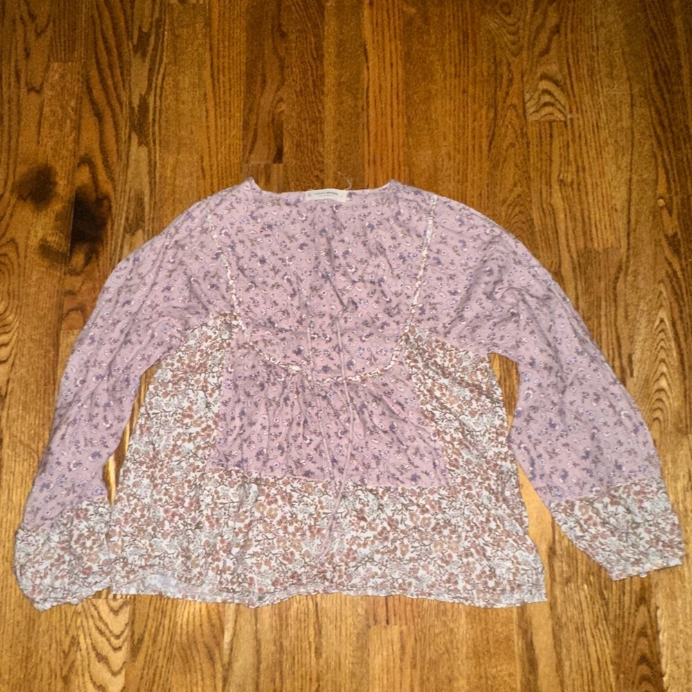 flowery pink lucky brand top